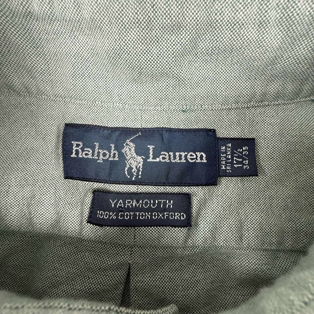 Polo Ralph Lauren Yarmouth Cotton Oxford Long Sleeve Shirt 17 34/35 Green - Picture 4 of 6